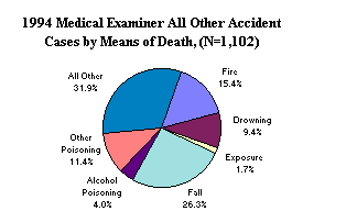 1994 Medical Examiner All Other Accident Cases by Means of Death