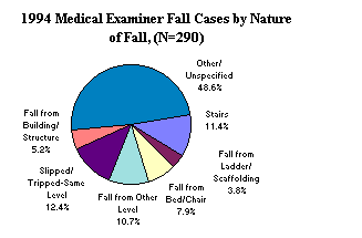 1994 Medical Examiner Fall Cases by Nature of Fall