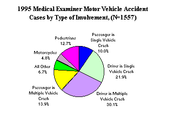 1995 Medical Examiner Motor Vehicle Accident Cases by Type of Involvement